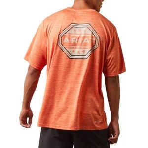 Ariat Charger Stamp Men’s Large Orange Heather AriatTek Logo Graphic Tee